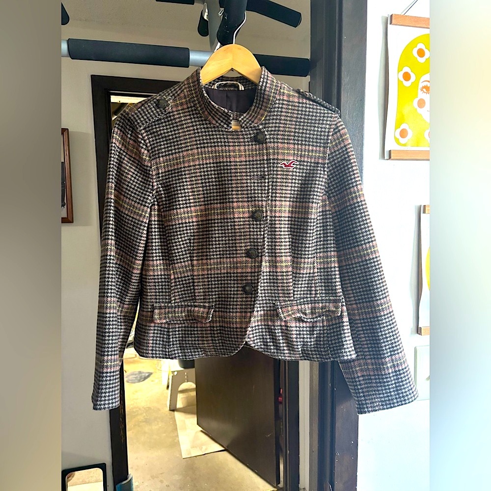 Hollister Women's Plaid Jacket - Brown